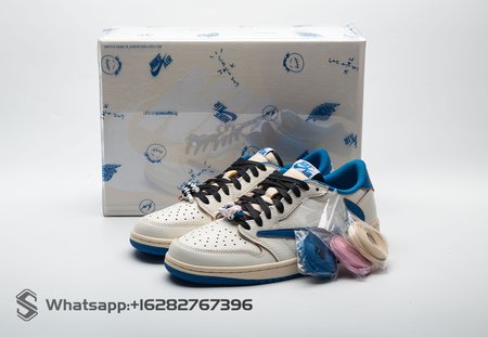 Jordan 1 Retro Low OG SP Fragment x Travis Scott Sail Military Blue DM7866-104 Size 36-48.5