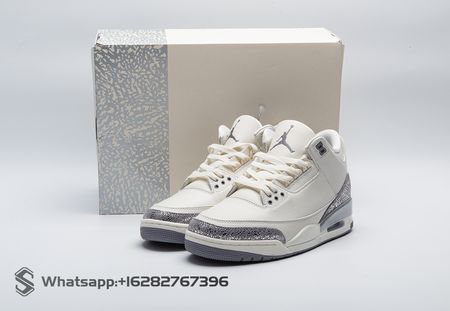 Air Jordan 3 Sail Metallic Silver CK9246-100 size 36-47.5