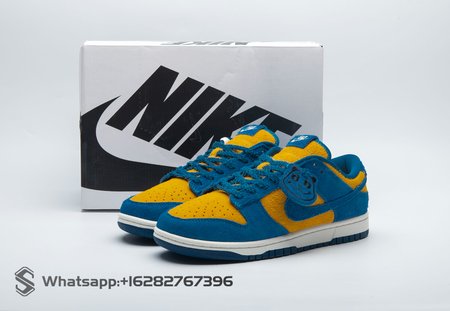 Nike Dunk Low SE Panda-Monium Court Blue Yellow Ochre Suede IH7648-700 Size 36-46
